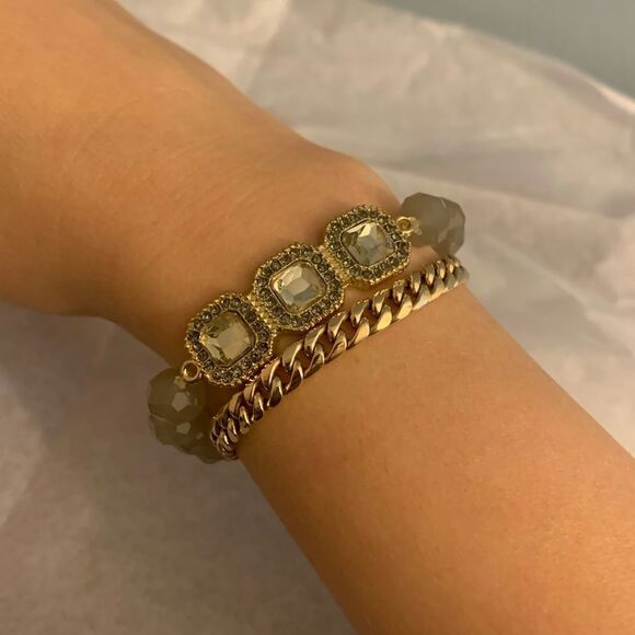 New Zales Quartz Bead Bolo Bracelet Gold Plated​ - Picture 2 of 4